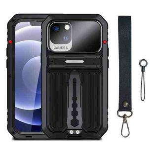 For iPhone 13 Armor Shockproof Splash-proof Dust-proof Phone Case with Holder(Black)