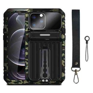 For iPhone 13 Pro Armor Shockproof Splash-proof Dust-proof Phone Case with Holder (Camouflage)