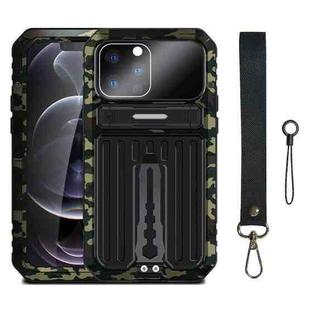 For iPhone 13 Pro Max Armor Shockproof Splash-proof Dust-proof Phone Case with Holder (Camouflage)