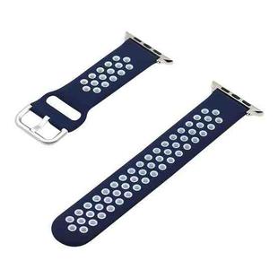 Silicone Strap Watch Band For Apple Watch Series 8&7 41mm / SE 2&6&SE&5&4 40mm / 3&2&1 38mm(Blue White)