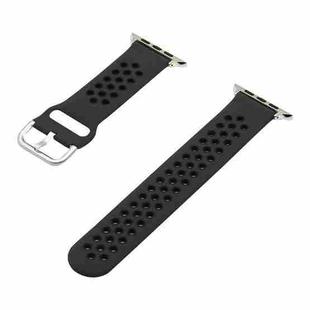 Silicone Strap Watch Band For Apple Watch Ultra 49mm / Series 8&7 45mm / SE 2&6&SE&5&4 44mm / 3&2&1 42mm(Dark Grey + Black)