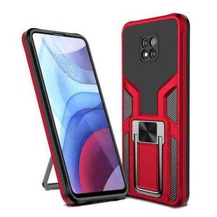 For Motorola Moto G Power 2021 Armor 2 in 1 PC + TPU Magnetic Shockproof Case with Foldable Holder(Red)