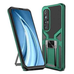 For Xiaomi Mi 10S Armor 2 in 1 PC + TPU Magnetic Shockproof Case with Foldable Holder(Green)