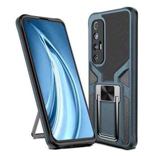 For Xiaomi Mi 10S Armor 2 in 1 PC + TPU Magnetic Shockproof Case with Foldable Holder(Cyan)