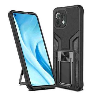 For Xiaomi Mi 11 Lite Armor 2 in 1 PC + TPU Magnetic Shockproof Case with Foldable Holder(Black)