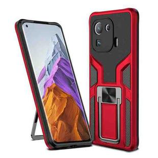 For Xiaomi Mi 11 Pro Armor 2 in 1 PC + TPU Magnetic Shockproof Case with Foldable Holder(Red)