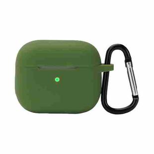 Wireless Earphone Silicone Protective Case with Hook for AirPods 3(Grass Green)