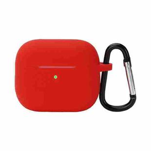 Wireless Earphone Silicone Protective Case with Hook for AirPods 3(Red)