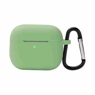 Wireless Earphone Silicone Protective Case with Hook for AirPods 3(Matcha Green)