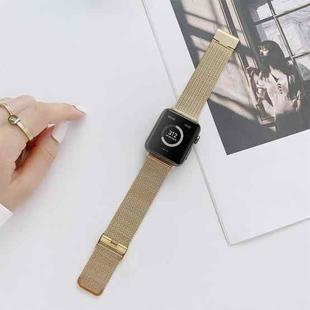 V-shaped Buckle Straight Steel Watch Band For Apple Watch Ultra 49mm / Series 8&7 45mm / SE 2&6&SE&5&4 44mm / 3&2&1 42mm(Gold)