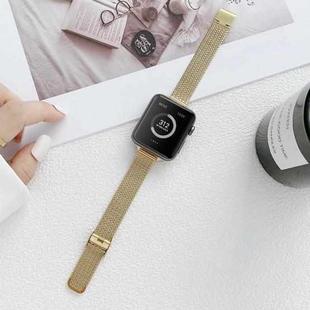 V-shaped Buckle Small Waist Steel Watch Band For Apple Watch Series 8&7 41mm / SE 2&6&SE&5&4 40mm / 3&2&1 38mm(Gold)
