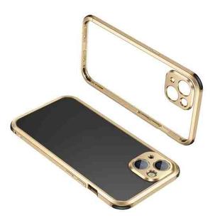 For iPhone 13 mini Four Corners Shockproof Metal Frame Phone Case (Gold)