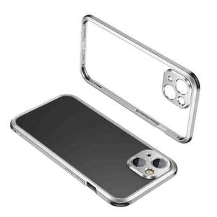 For iPhone 13 mini Four Corners Shockproof Metal Frame Phone Case (White)