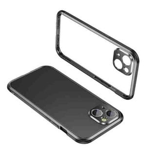For iPhone 13 mini Four Corners Shockproof Metal Frame Phone Case (Black)
