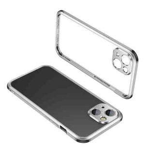 For iPhone 13 Four Corners Shockproof Metal Frame Phone Case(White)