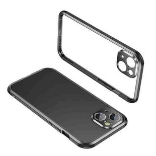 For iPhone 13 Four Corners Shockproof Metal Frame Phone Case(Black)