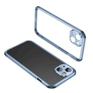 For iPhone 13 Four Corners Shockproof Metal Frame Phone Case(Sierra Blue)