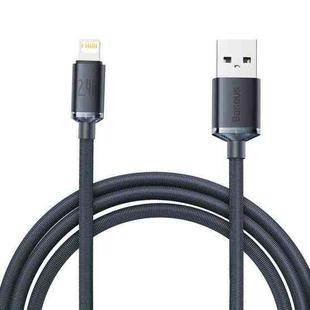 Baseus CAJY000101 Crystal Shine Series 2.4A USB to 8 Pin Fast Charging Data Cable, Cable Length:2m(Black)