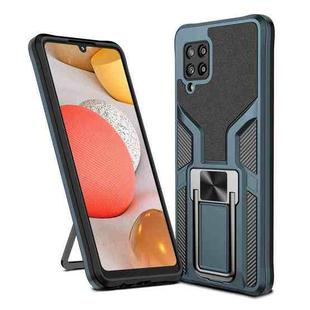 For Samsung Galaxy A42 5G Armor 2 in 1 Magnetic Shockproof Phone Case with Foldable Holder(Cyan)