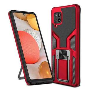 For Samsung Galaxy A42 5G Armor 2 in 1 Magnetic Shockproof Phone Case with Foldable Holder(Red)
