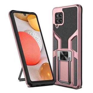 For Samsung Galaxy A42 5G Armor 2 in 1 Magnetic Shockproof Phone Case with Foldable Holder(Rose Gold)