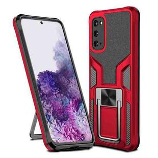For Samsung Galaxy S20 Armor 2 in 1 Magnetic Shockproof Phone Case with Foldable Holder(Red)