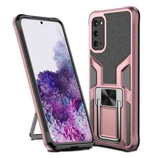 For Samsung Galaxy S20 Armor 2 in 1 Magnetic Shockproof Phone Case with Foldable Holder(Rose Gold)