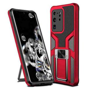 For Samsung Galaxy S20 Ultra Armor 2 in 1 Magnetic Shockproof Phone Case with Foldable Holder(Red)