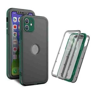 Skin Feel 360 Degrees Full Package PC + TPU Combination Phone Case For iPhone 12(Dark Green)