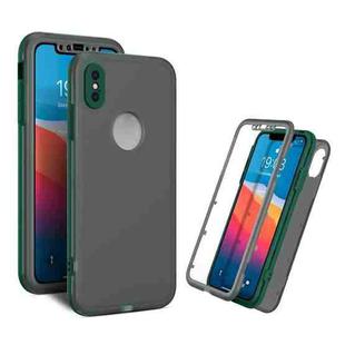 Skin Feel 360 Degrees Full Package PC + TPU Combination Phone Case For iPhone XS Max(Dark Green)