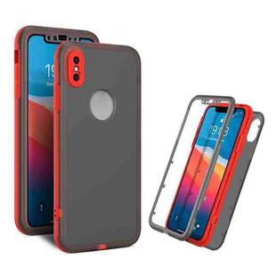 Skin Feel 360 Degrees Full Package PC + TPU Combination Phone Case For iPhone X / XS(Red)