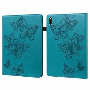 For Huawei MatePad 11 2021 Embossed Butterfly Pattern Horizontal Flip Leather Tablet Case(Blue)