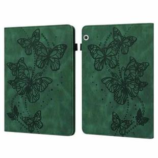 For Huawei MediaPad T3 10 9.6 inch Embossed Butterfly Pattern Horizontal Flip Leather Tablet Case(Green)