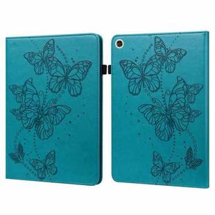 For Huawei MatePad T10S Embossed Butterfly Pattern Horizontal Flip Leather Tablet Case(Blue)