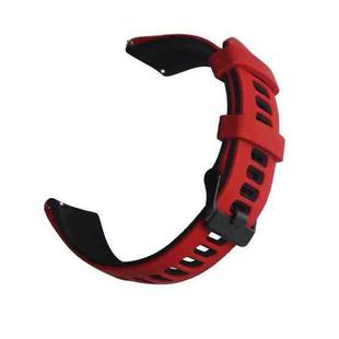 20mm Universal Double Color Silicone Watch Band(Red Black)