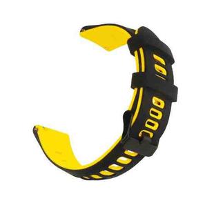 20mm Universal Double Color Silicone Watch Band(Black Yellow)