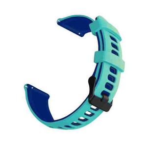 22mm Universal Double Color Silicone Watch Band(Mint Green Blue)