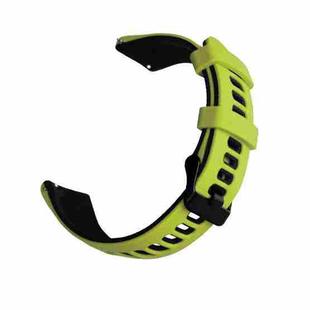 22mm Universal Double Color Silicone Watch Band(Lime Green Black)