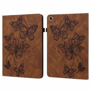 For Lenovo Tab M10 Plus / Tab M10 FHD Plus 10.3 inch TB-X606F TB-606X Embossed Butterfly Pattern Horizontal Flip Leather Tablet Case(Brown)