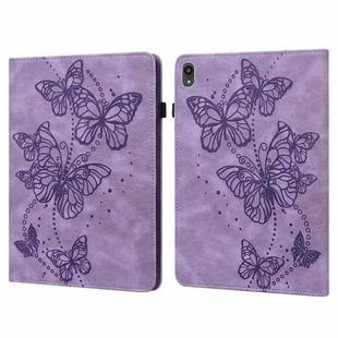 For Lenovo Tab P11 2020 11 inch TB-J606F / TB-J606X Embossed Butterfly Pattern Horizontal Flip Leather Tablet Case(Purple)