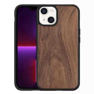 For iPhone 13 mini Wood Veneer TPU Shockproof Phone Case (Walnut)