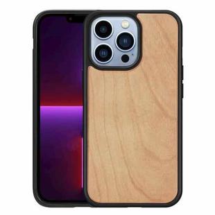 For iPhone 13 Pro Wood Veneer TPU Shockproof Phone Case (Cherry Wood)