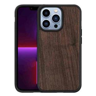 For iPhone 13 Pro Wood Veneer TPU Shockproof Phone Case (Walnut)
