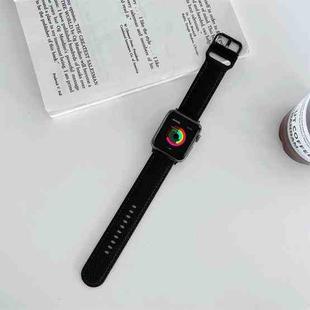 Honeycomb Hole Sewing Silicone Watch Band For Apple Watch Series 8&7 41mm / SE 2&6&SE&5&4 40mm / 3&2&1 38mm(Black Red)