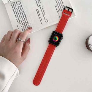 Honeycomb Hole Sewing Silicone Watch Band For Apple Watch Series 8&7 41mm / SE 2&6&SE&5&4 40mm / 3&2&1 38mm(Red)