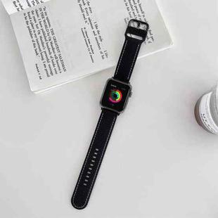 Honeycomb Hole Sewing Silicone Watch Band For Apple Watch Series 8&7 41mm / SE 2&6&SE&5&4 40mm / 3&2&1 38mm(Black White)