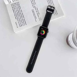 Honeycomb Hole Sewing Silicone Watch Band For Apple Watch Series 8&7 41mm / SE 2&6&SE&5&4 40mm / 3&2&1 38mm(Black Yellow)
