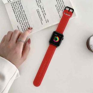 Honeycomb Hole Sewing Silicone Watch Band For Apple Watch Ultra 49mm / Series 8&7 45mm / SE 2&6&SE&5&4 44mm / 3&2&1 42mm(Red)