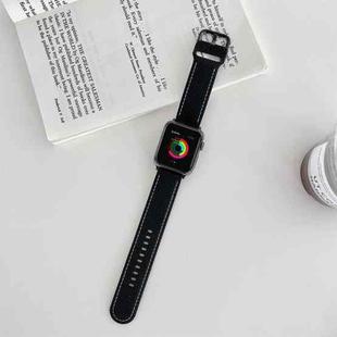 Honeycomb Hole Sewing Silicone Watch Band For Apple Watch Ultra 49mm / Series 8&7 45mm / SE 2&6&SE&5&4 44mm / 3&2&1 42mm(Black White)