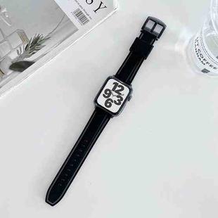 Two-color Silicone Hydraulic Buckle Watch Band For Apple Watch Series 8&7 41mm / SE 2&6&SE&5&4 40mm / 3&2&1 38mm(Black Grey)